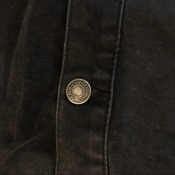 Denim Co. Classic Black Distressed Casual Jean Button Up Everyday Casual Dress - Picture 5 of 9